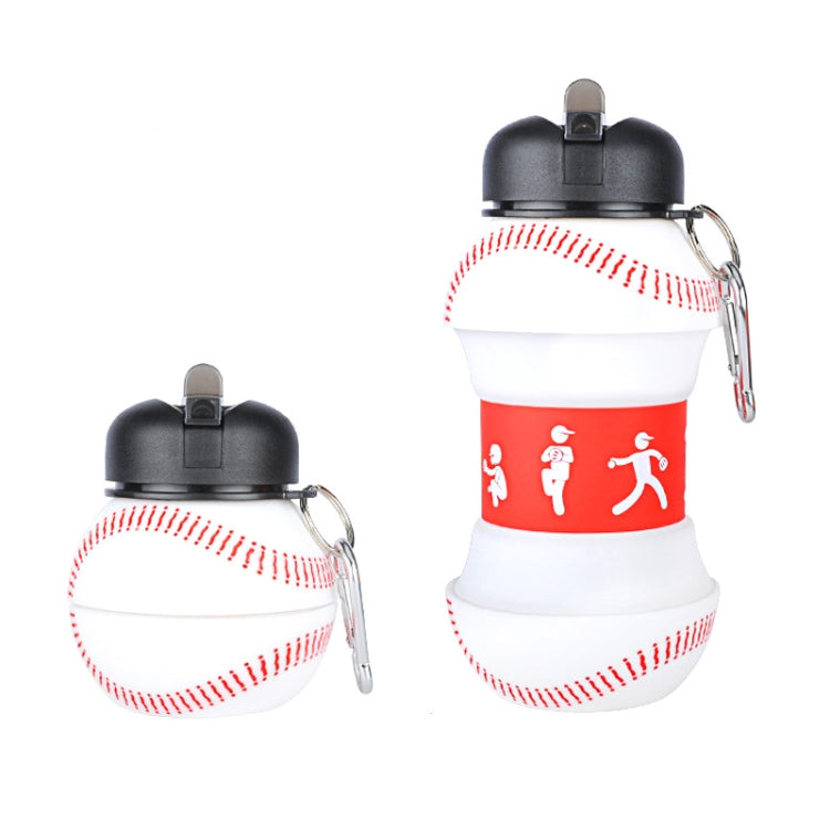 Outdoor Sports Anti-fall Water Bottle Portable Leak-proof Silicone Folding Cup, Shape: Baseball(550ml) Eurekaonline
