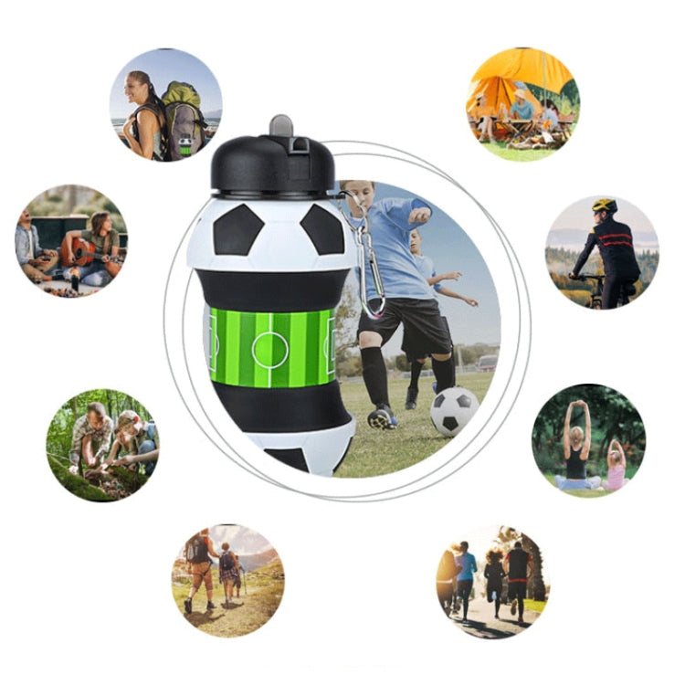 Outdoor Sports Anti-fall Water Bottle Portable Leak-proof Silicone Folding Cup, Shape: Basketball(550ml) Eurekaonline