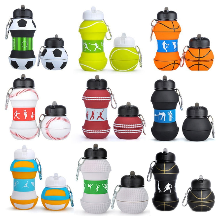 Outdoor Sports Anti-fall Water Bottle Portable Leak-proof Silicone Folding Cup, Shape: Football(550ml) Eurekaonline