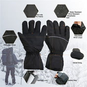 Outdoor Sports Ski Heated Warm Touchable Gloves, Color: Black+USB Cable Eurekaonline
