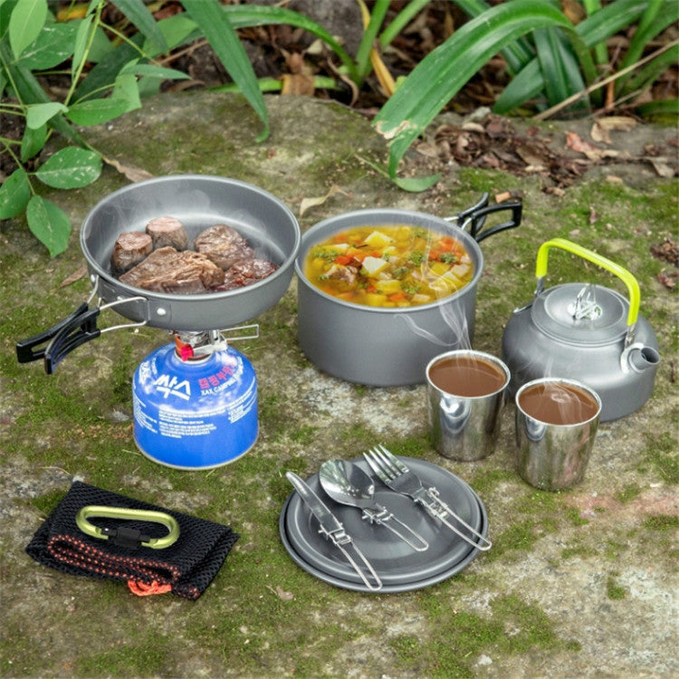 Outdoor Supplies Camping Portable Teapot Set Pot Set(Green Handle) Eurekaonline