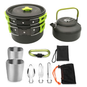 Outdoor Supplies Camping Portable Teapot Set Pot Set(Green Handle) Eurekaonline