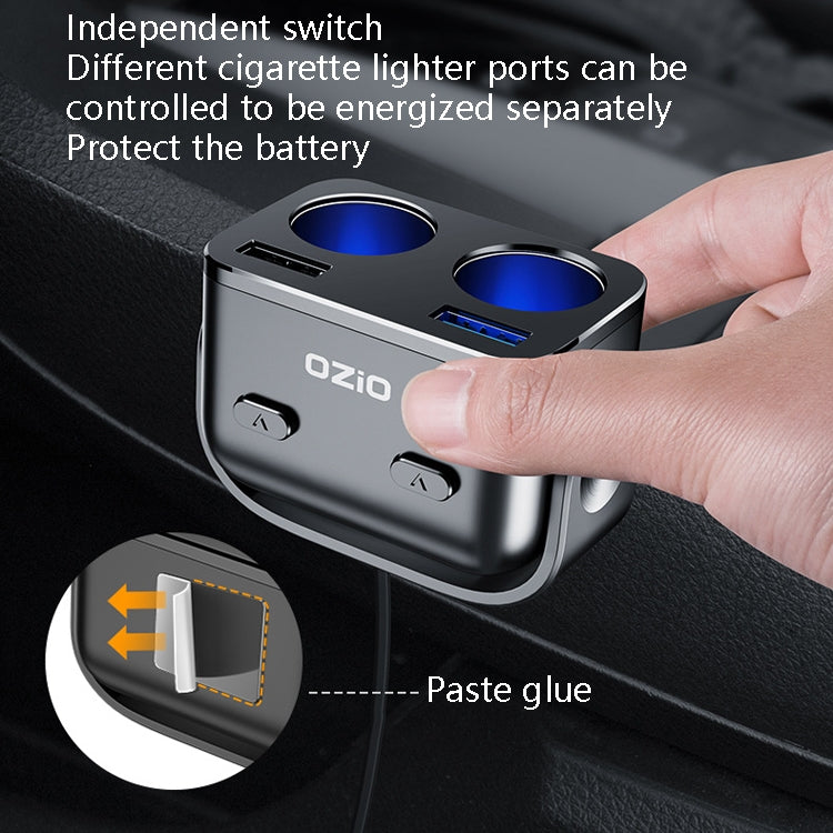 Ozio Car Charger Cigarette Lighter Conversion Plug, Model: Y48QA Black All Agreement Flash Charge Eurekaonline