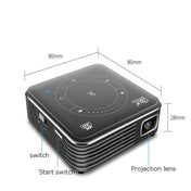 P11 4K HD DLP Mini 3D Projector 4G + 32G Smart Micro Convenient Projector, Style:EU Plug(Black) Eurekaonline