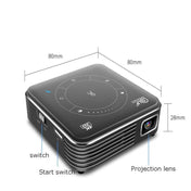 P11 4K HD DLP Mini 3D Projector 4G + 32G Smart Micro Convenient Projector, Style:UK Plug(Black) Eurekaonline