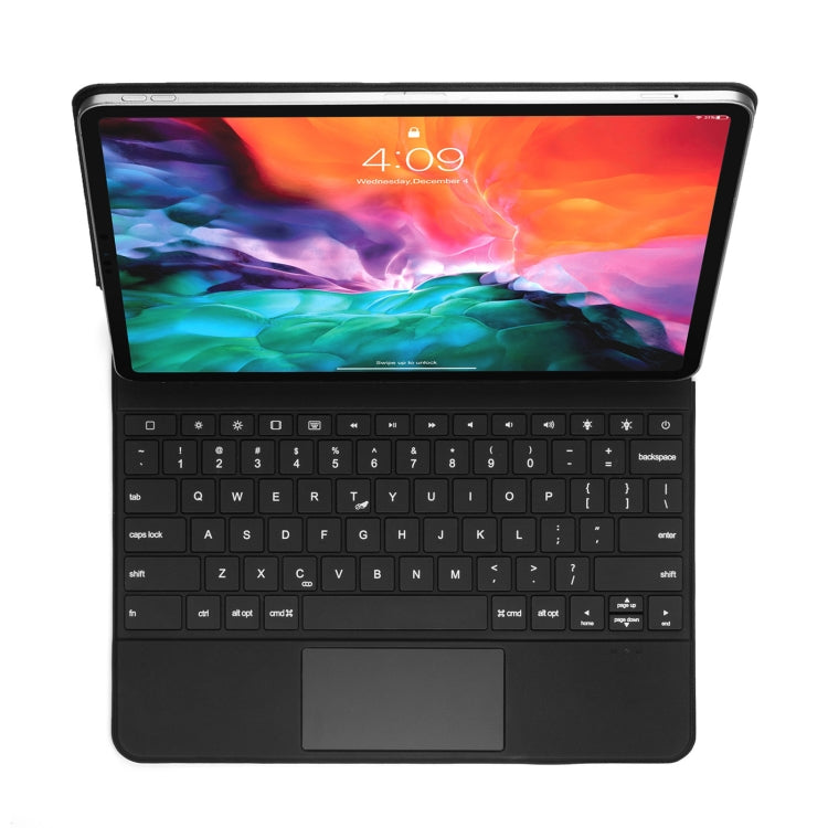 P129 Pro Ultra-thin Detachable Bluetooth Keyboard Leather Tablet Case with Touchpad & White Backlight for iPad Pro 12.9 inch 2021 / 2020 / 2018 / 2017(Black) Eurekaonline