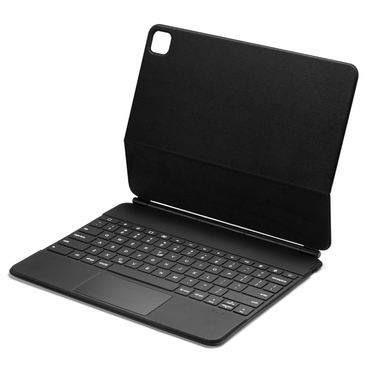 P129 Pro Ultra-thin Detachable Bluetooth Keyboard Leather Tablet Case with Touchpad & White Backlight for iPad Pro 12.9 inch 2021 / 2020 / 2018 / 2017(Black) Eurekaonline