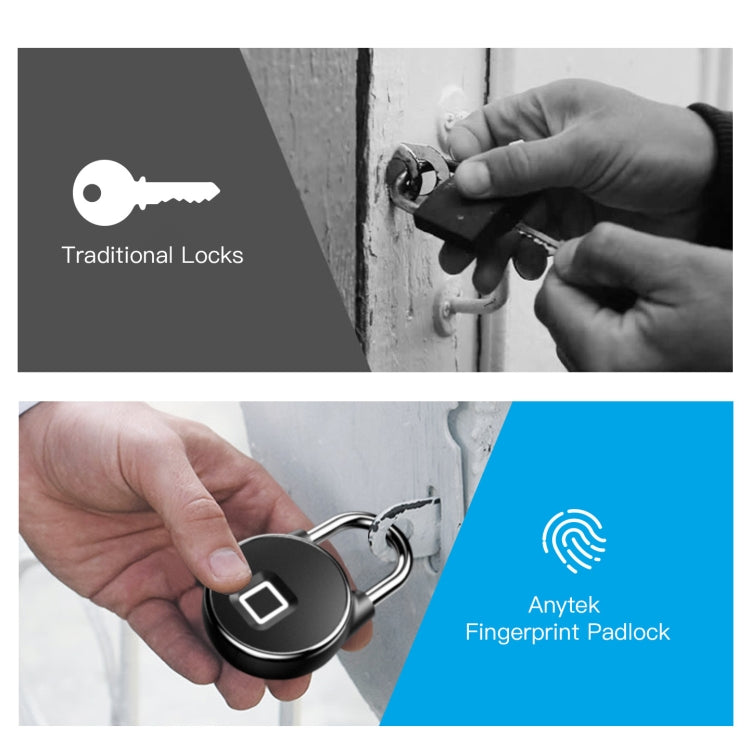 P22 Intelligent Waterproof Anti-theft Fingerprint Security Door Padlock Eurekaonline