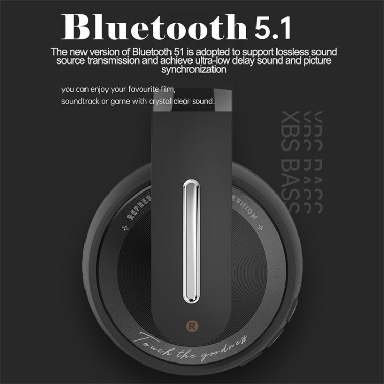P6 Bluetooth 5.1 Wireless Stereo Headset with Microphone(Black) Eurekaonline