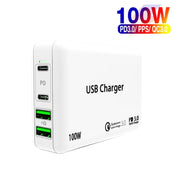 PD 65W Dual USB-C / Type-C + Dual USB 4-port Charger with Power Cable for Apple / Huawei / Samsung Laptop US Plug Eurekaonline