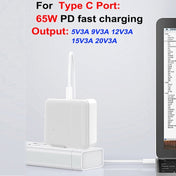 PD-65W USB-C / Type-C + QC3. 0 USB Laptop Charging Adapter + 2m USB-C / Type-C to USB-C / Type-C Data Cable Set, EU Plug / AU Plug / US Plug / UK Plug(Black) Eurekaonline