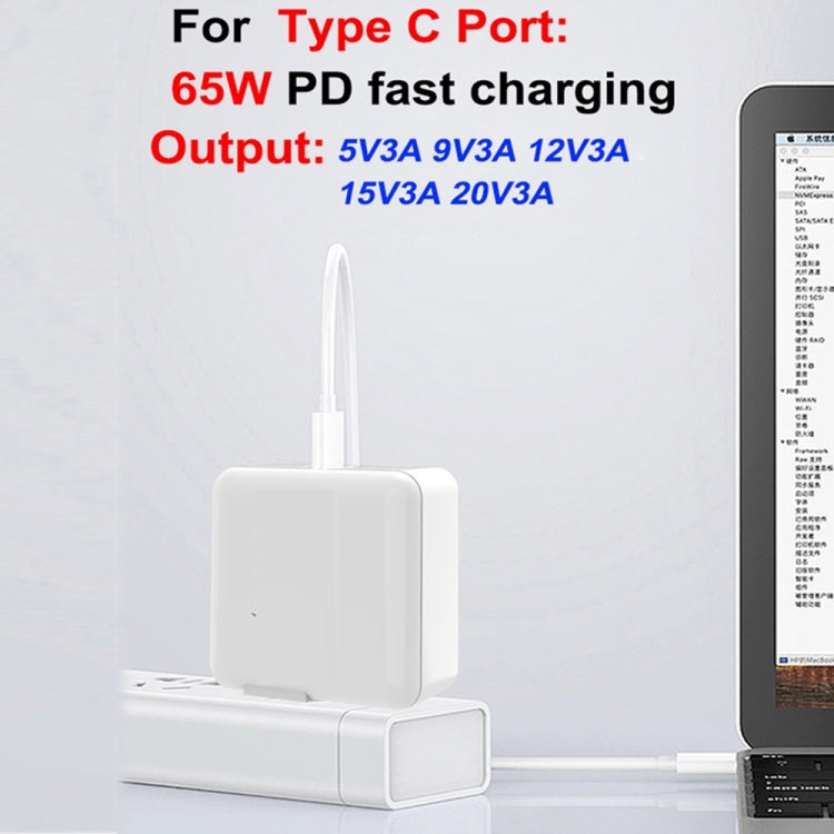 PD-65W USB-C / Type-C + QC3. 0 USB Laptop Charging Adapter, US Plug(Black) Eurekaonline
