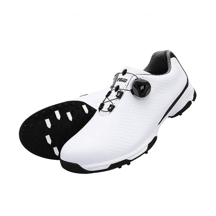 PGM Golf Breathable Rotating Buckle Sneakers Outdoor Sport Shoes for Men(Color:White Black Size:39) Eurekaonline