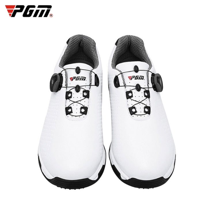 PGM Golf Breathable Rotating Buckle Sneakers Outdoor Sport Shoes for Men(Color:White Black Size:42) Eurekaonline