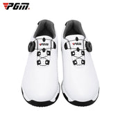 PGM Golf Breathable Rotating Buckle Sneakers Outdoor Sport Shoes for Men(Color:White Black Size:43) Eurekaonline