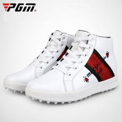 PGM Golf High-top Increased Microfiber Leather Sneakers for Women (Color:White Size:35) Eurekaonline