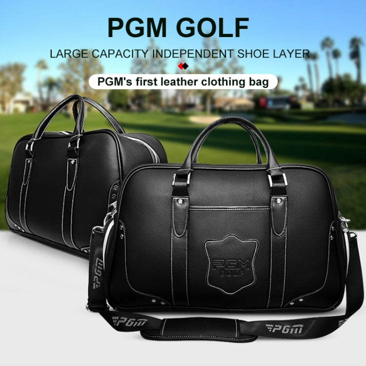 PGM Golf Portable Large Capacity Genuine Leather Ball Bag Clothing Bag for Men, Built-in Shoe Bag Eurekaonline