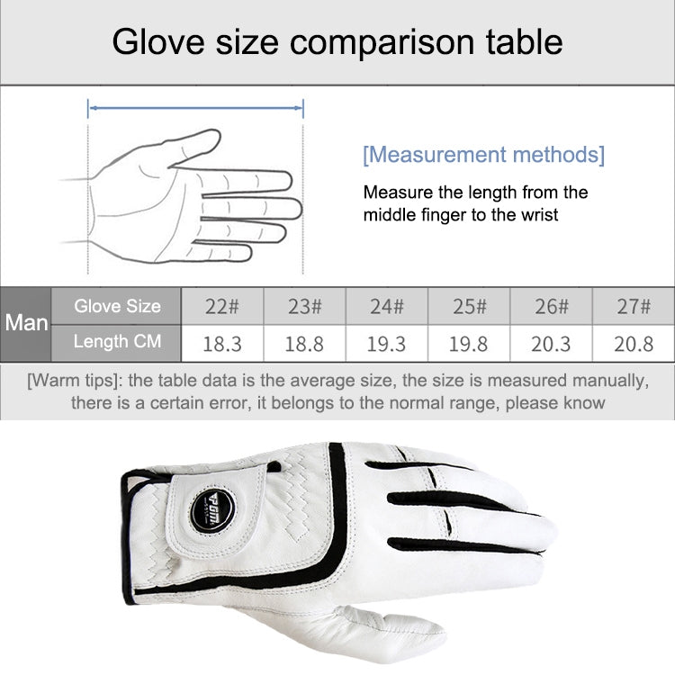PGM Golf Sheepskin Breathable Non-slip Single Gloves for Men (Color:Left Hand Size:27) Eurekaonline