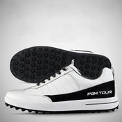 PGM Golf Soft Super Waterproof Breathable Casual Leather Shoes Sneakers for Men(Color: White Black Size:43) Eurekaonline