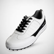 PGM Golf Soft Super Waterproof Breathable Casual Leather Shoes Sneakers for Men(Color: White Black Size:43) Eurekaonline