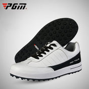 PGM Golf Soft Super Waterproof Breathable Casual Leather Shoes Sneakers for Men(Color: White Black Size:44) Eurekaonline