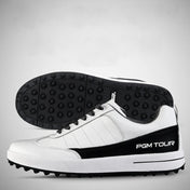 PGM Golf Soft Super Waterproof Breathable Casual Leather Shoes Sneakers for Men(Color: White Black Size:44) Eurekaonline