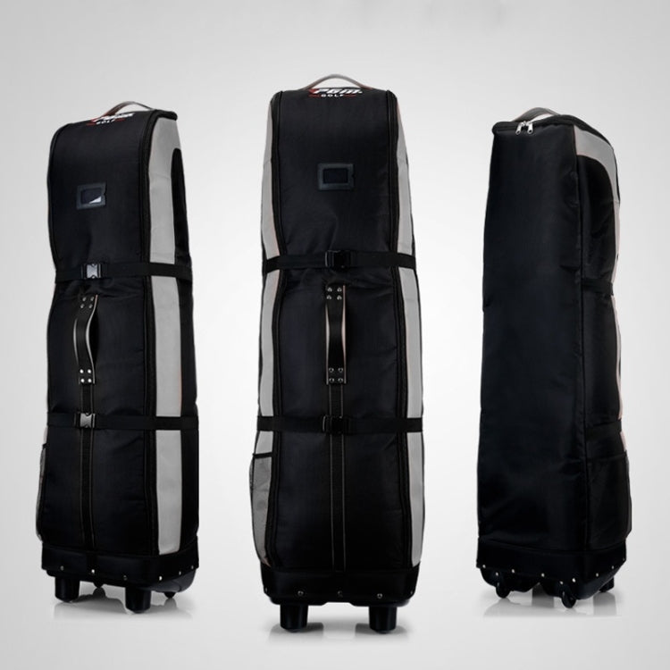 PGM Golf Thick Type Nylon Air Bag Flight Bag Aircraft Bag with Base (Black Silver) Eurekaonline
