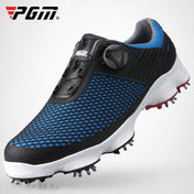 PGM Golf Waterproof Microfiber Leather Wide Sole Rotating Shoelaces Sneakers Outdoor Sport Shoes for Men (Color:Black Blue Size:40) Eurekaonline