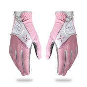 PGM One Pair Golf Non-Slip PU Leather Gloves for Women (Color:Pink Size:17) Eurekaonline