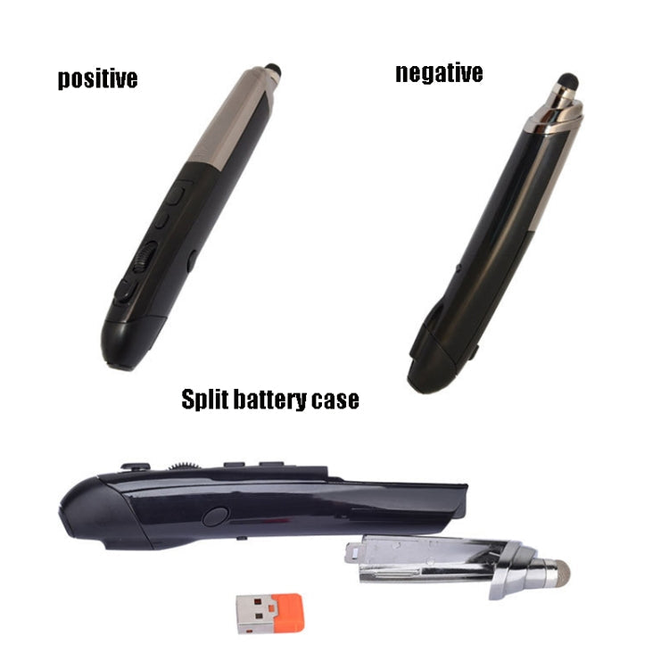 PR-08 1600DPI 6 Keys 2.4G Wireless Electronic Whiteboard Pen Multi-Function Pen Mouse PPT Flip Pen(White) Eurekaonline