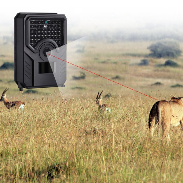 PR-200B 120 Degrees Wide Angle Lens IP56 Waterproof  12MP 1080P HD Infrared Hunting Trail Camera, Support TF Card, PIR Distance: 10-15m (Black) Eurekaonline