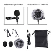 PULUZ 1.5m 8 Pin Jack Lavalier Wired Condenser Recording Microphone Eurekaonline