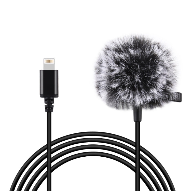 PULUZ 1.5m 8 Pin Jack Lavalier Wired Condenser Recording Microphone Eurekaonline