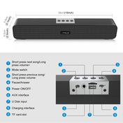 PULUZ 10W Soundbar Wired Wireless Bluetooth Surround Speaker(Black) Eurekaonline
