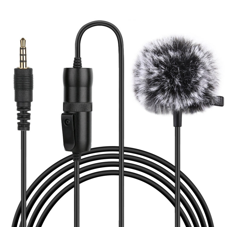 PULUZ 3.5mm Jack Lavalier Omnidirectional Condenser Recording Video Microphone, Length: 6m Eurekaonline