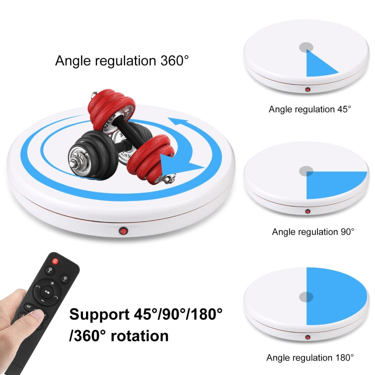 PULUZ 45cm Remote Control Adjusting Speed Rotating Turntable Display Stand, White, Load 100kg(EU Plug) 