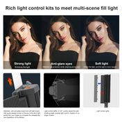 PULUZ 72 LEDs Photo Handheld Stick Light Full Color RGB Fill Light with Barndoor Eurekaonline