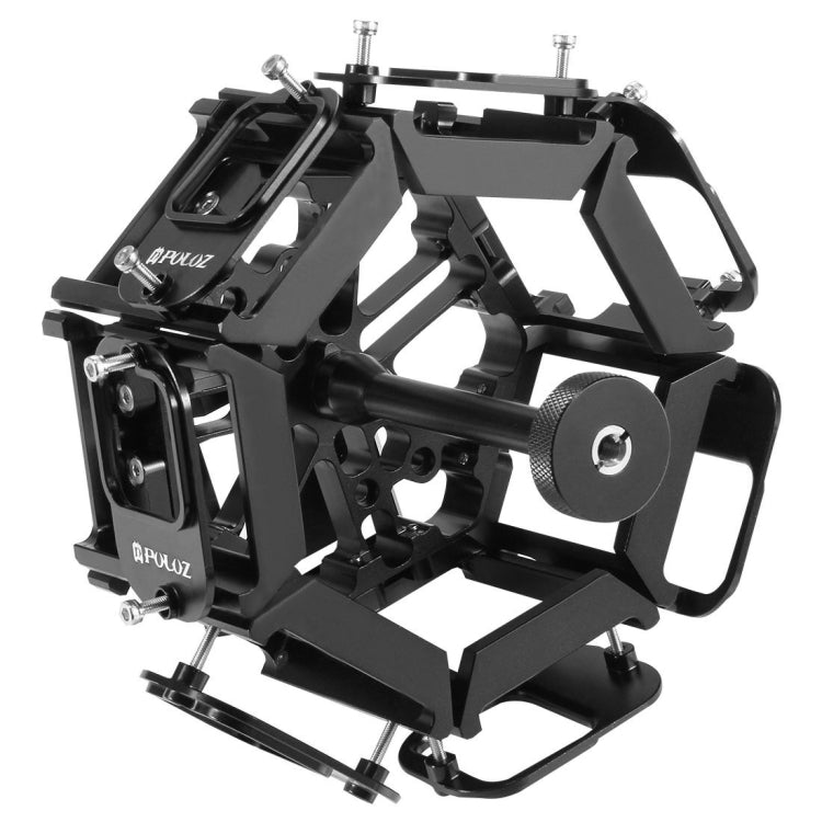 PULUZ  8 in 1 All View Panorama Frame CNC Aluminum Alloy Protective Cage with Screw for GoPro HERO7 /6 /5(Black) Eurekaonline