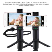 PULUZ Folding Plastic Tripod + Vlogging Live Broadcast Handheld Grip ABS Mount with Cold Shoe & Wrist Strap for iPhone, Galaxy, Huawei, Xiaomi, Sony, HTC, Google and other Smartphones Eurekaonline