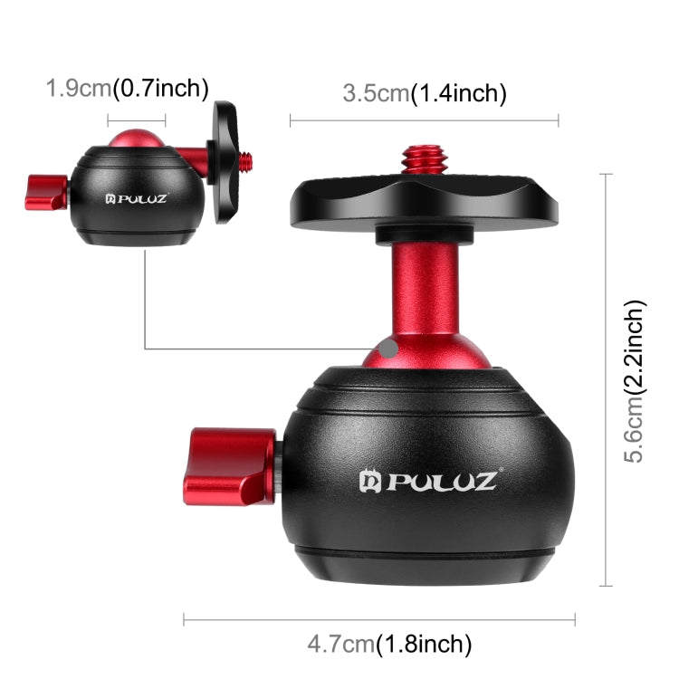 PULUZ Inlaid Wood Desktop Vlogging Live Tripod Holder with Ballhead (Red) Eurekaonline