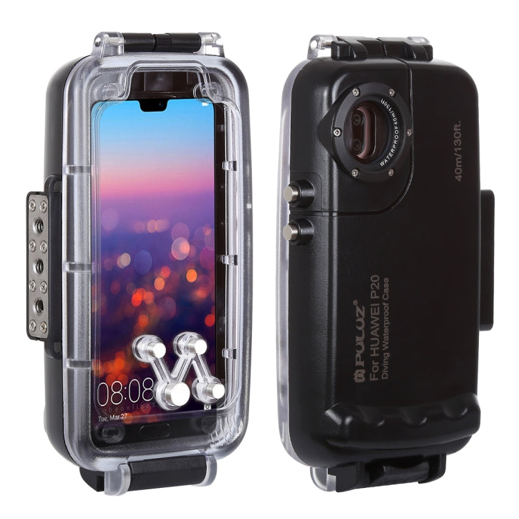 130ft Waterproof Diving Case for Huawei P20, Photo Video Taking Underwater Housing Cover(Black) Eurekaonline