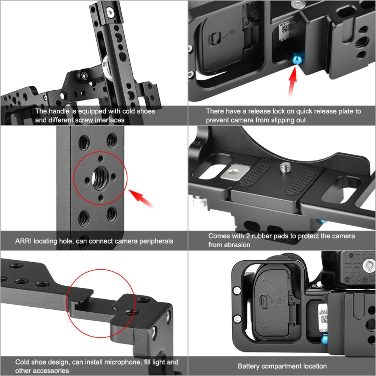 PULUZ Video Camera Cage Stabilizer with Handle & Rail Rod for Nikon Z6 / Z7(Black) Eurekaonline