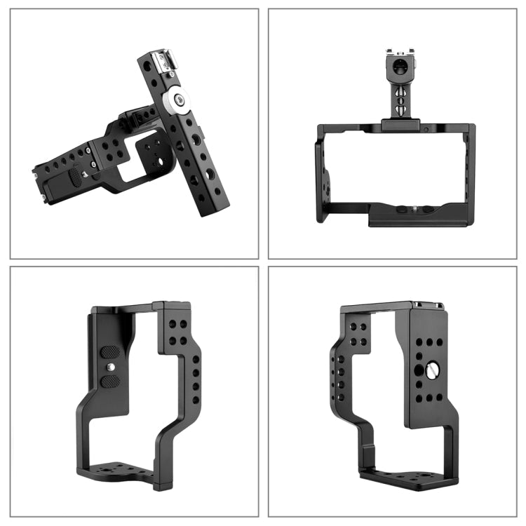 PULUZ Video Camera Cage Stabilizer with Handle for Sony A6600 / ILCE-6600(Black) Eurekaonline