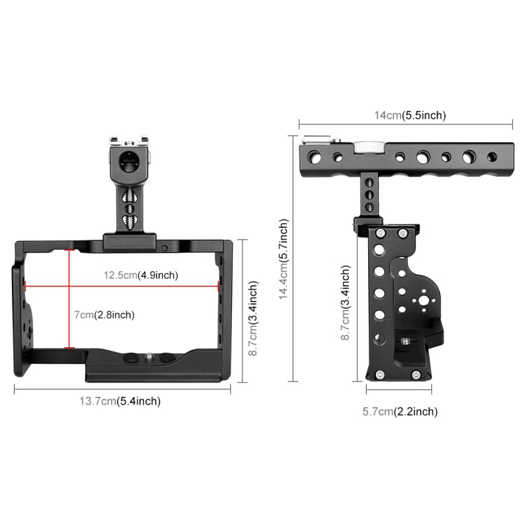 PULUZ Video Camera Cage Stabilizer with Handle for Sony A6600 / ILCE-6600(Black) Eurekaonline