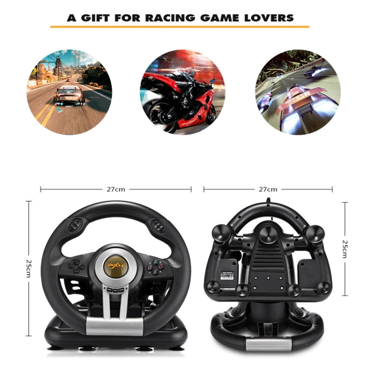 PXN-V3 Racing Game Steering Wheel for PC / PS3 / 4 / xbox one / switch(Orange) Eurekaonline