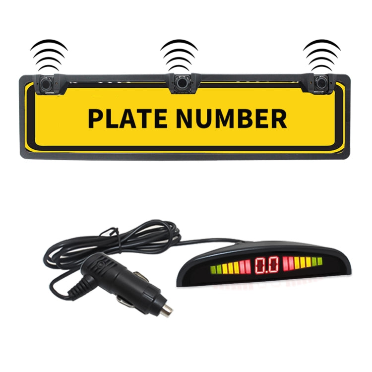 PZ300L-W Wireless Europe Car License Plate Frame Parking Sensors Reversing Radar with 3 Radar Detector Eurekaonline