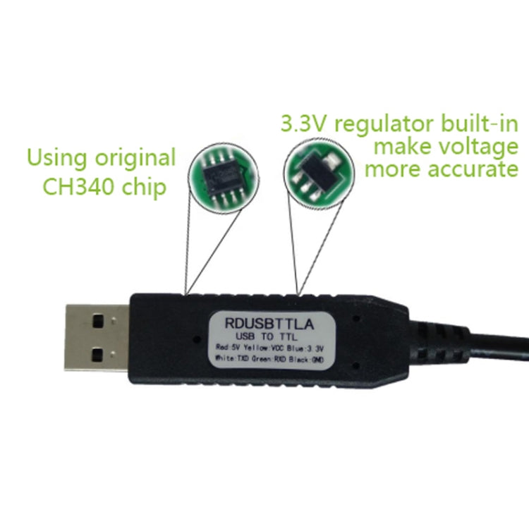 Pcsensor USB to TTL Level Serial Cable Short Circuit Proof With Indicator Light(Black) Eurekaonline