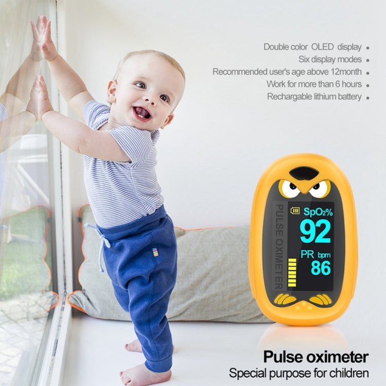 Pediatric Finger Pulse Oximeter Neonatal Blood Oxygen Children Kids Rechargeable USB Infant Blood Oxygen Monitor(Orange) Eurekaonline