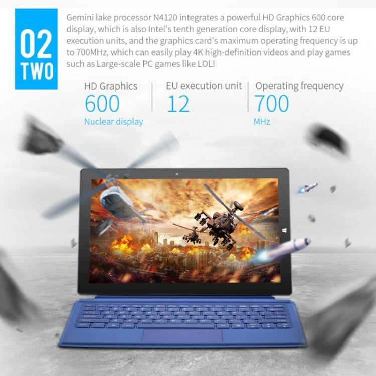 PiPO W11 2 in 1 Tablet PC, 11.6 inch, 8GB+128GB+256GB SSD, Windows 10, Intel Gemini Lake N4120 Quad Core Up to 2.6GHz, with Keyboard & Stylus Pen, Support Dual Band WiFi & Bluetooth & Micro SD Card Eurekaonline