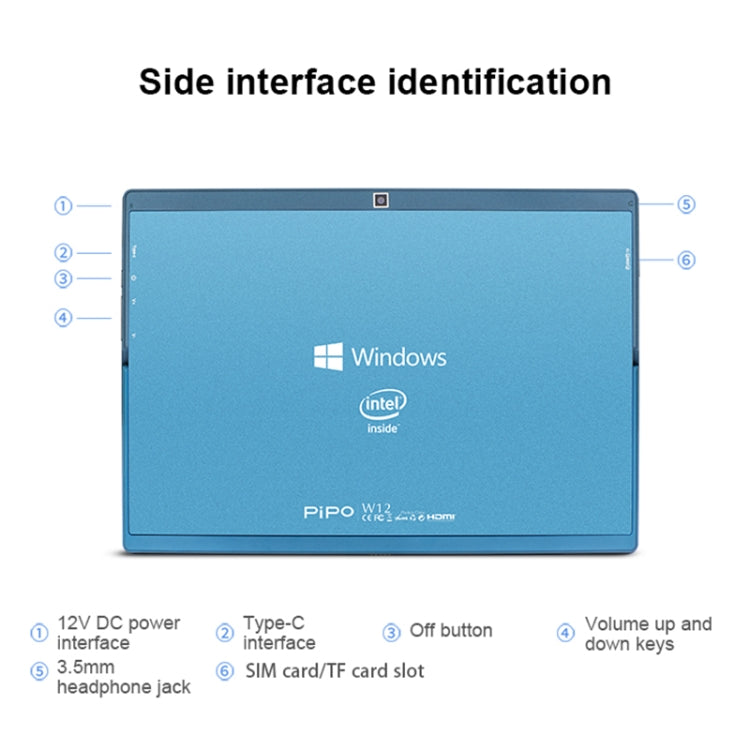 PiPO W12 4G LTE Tablet PC, 12.3 inch, 8GB+256GB, Windows 10 System, Qualcomm Snapdragon 850 Octa Core up to 2.96GHz, Not Include Keyboard & Stylus Pen, Support Dual SIM & Dual Band WiFi & Bluetooth & GPS, US Plug Eurekaonline